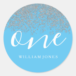 Adesivo Partido de primeiro aniversario azul dos meninos