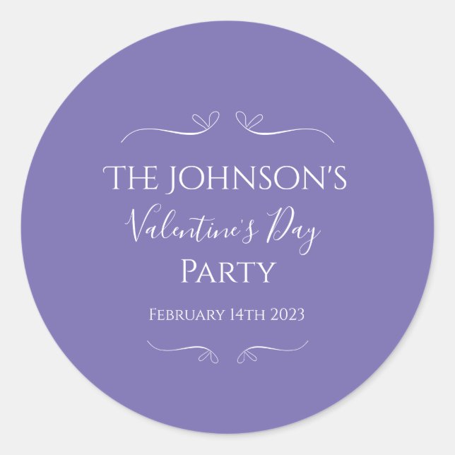 Adesivo Partido Dia de os namorados Roxo Moderno (Frente)
