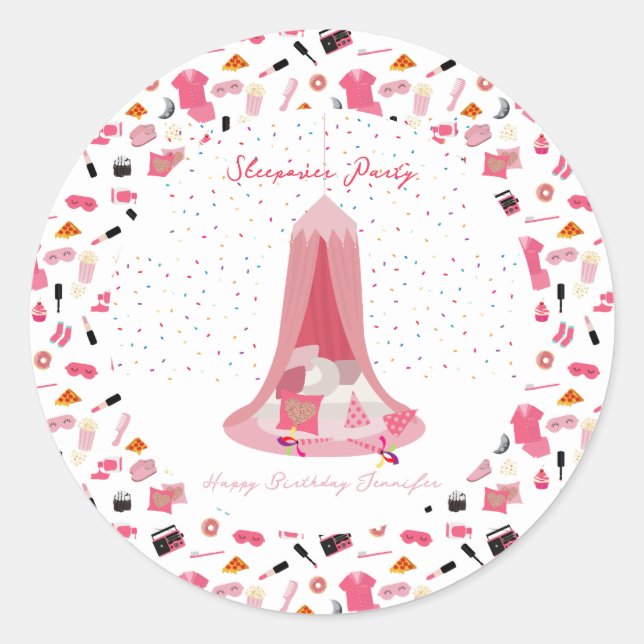 Adesivo Partido do Aniversário de criança de Tendência do  (Frente)