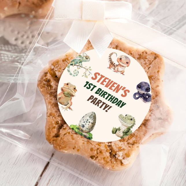 Adesivo Partido do Aniversário de criança Réptil (Criador carregado)