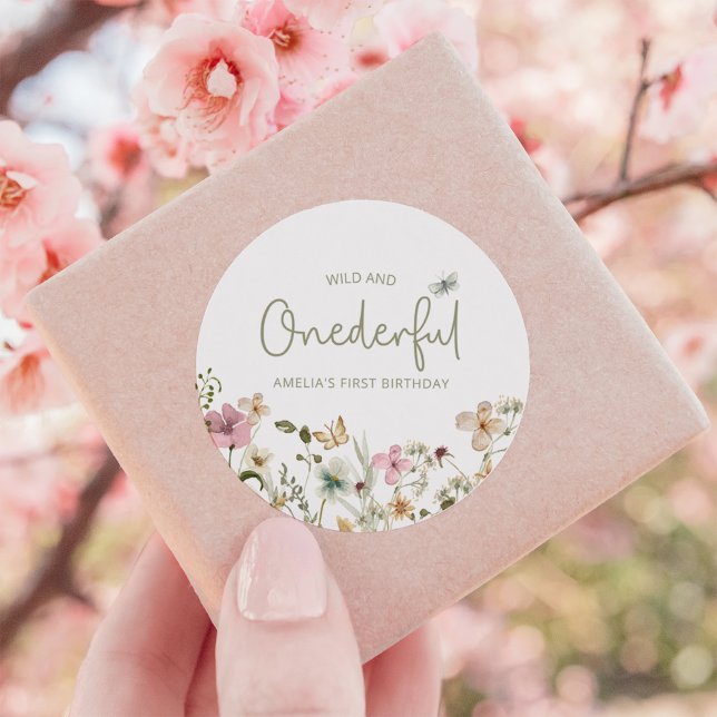 Adesivo Partido do primeiro aniversario de Flores Selvagen (Criador carregado)