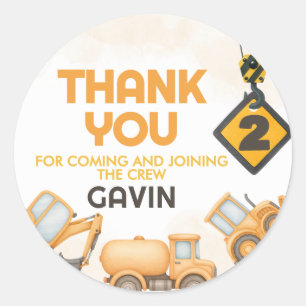 Adesivo Partido do segundo aniversário de Caminhão de Cons