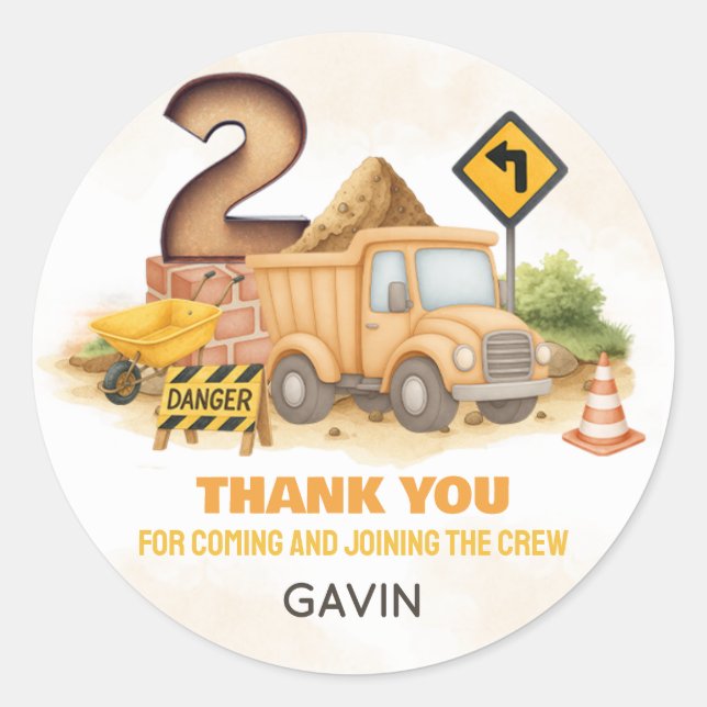 Adesivo Partido do segundo aniversário de Construção (Frente)