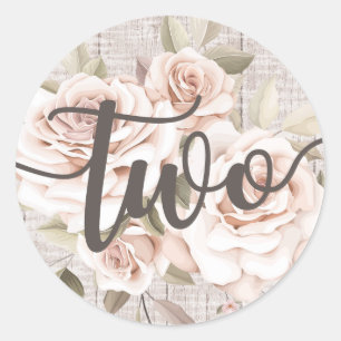 Adesivo Partido dos segundos aniversários Rústicos da Ma