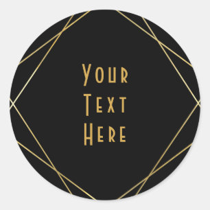 Adesivo Partido Dourado e preto Simples Elegante Moderno d