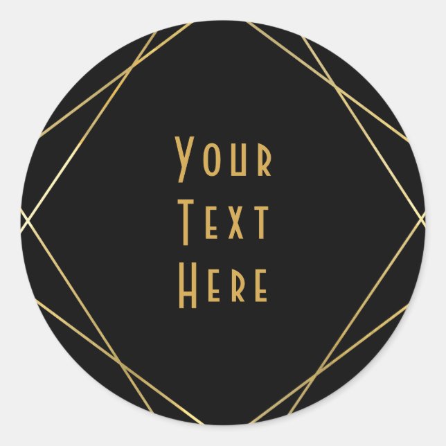 Adesivo Partido Dourado e preto Simples Elegante Moderno d (Frente)