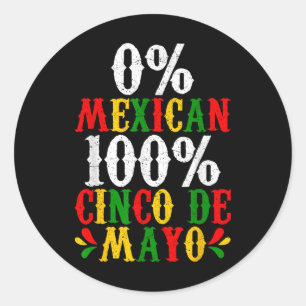 Adesivo Partido Fiesta 50% Mexicano Cinco de Mayo Funny