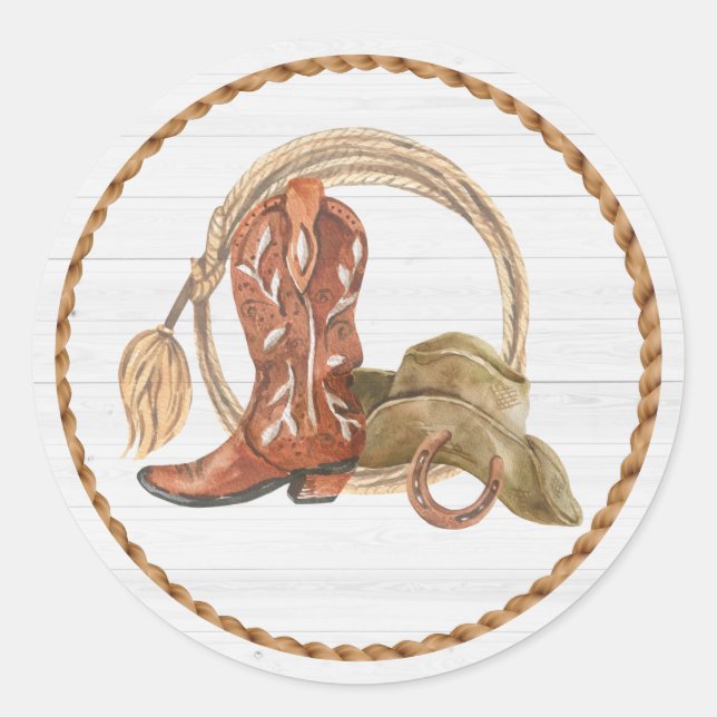 Adesivo Partido Ocidental do Cowboy (Frente)