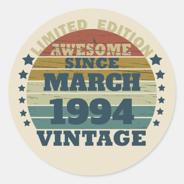 Adesivo Partido Personalizado 30 aniversário de 30 anos de (Frente)