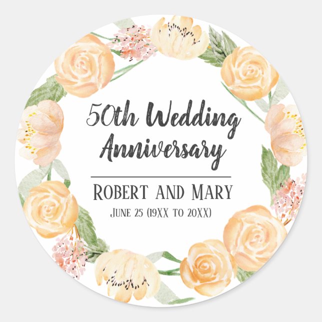 Adesivo Partido Personalizado 50º Aniversário a Favor do S (Frente)