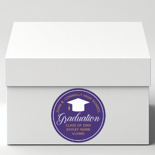 Adesivo Partido Personalizado da Formatação Dourada Roxa 2