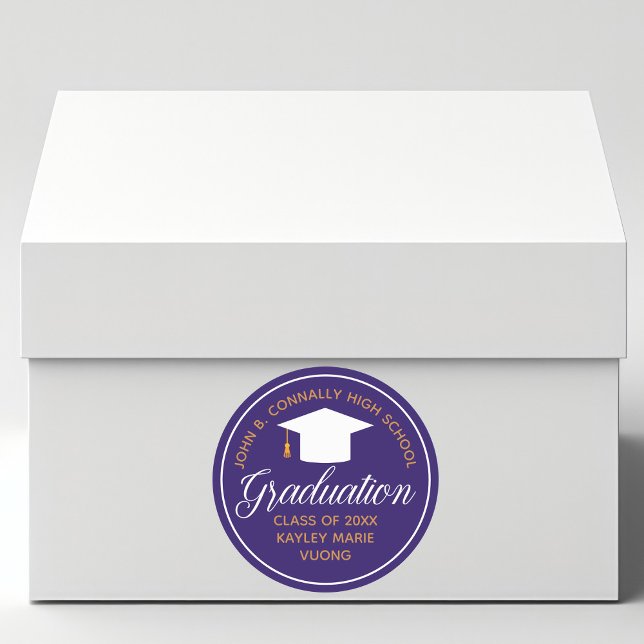 Adesivo Partido Personalizado da Formatação Dourada Roxa 2 (Criador carregado)