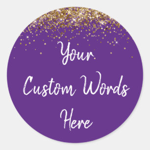 Adesivo Partido Personalizado Favorece Aniversário Roxo Do