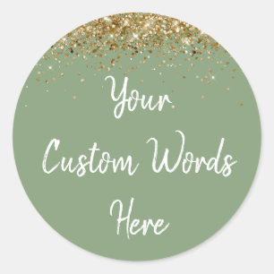 Adesivo Partido Personalizado Favorece Birthday Sage Verde