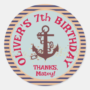 Adesivo Partido Pirata Aniversário de criança