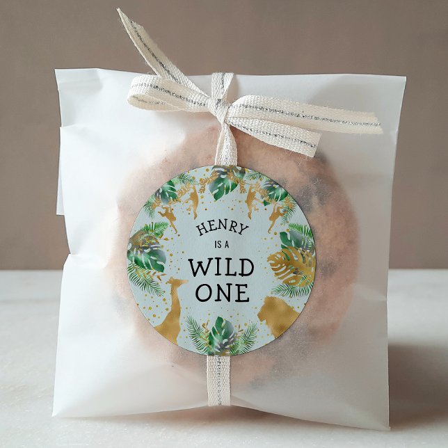 Adesivo Partido primeiro aniversario Selvagem Safari Verde (Criador carregado)