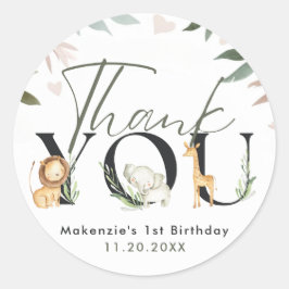 Adesivo Partido primeiro aniversario Wild One Safari