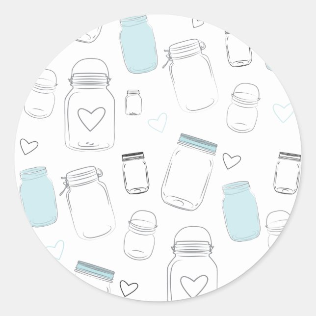 Adesivo Partido Rustic Country Mason Jars Favor (Frente)