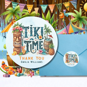 Adesivo Partido Tropical Tiki Casamento Luau Chá de panela