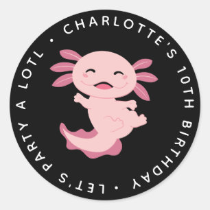 Adesivo Partido vamos A Lotl Axolotl Aniversário