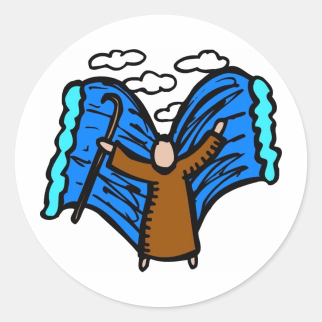 Adesivo Partir o mar vermelho trabalho de arte cristão (Frente)