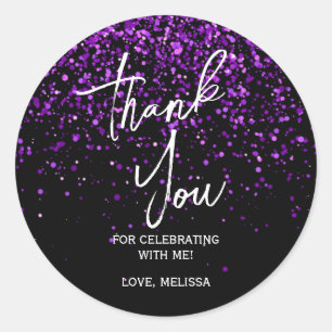 Adesivo Parto Roxo Roxo Aniversário Negro Obrigado