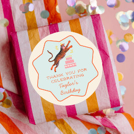 Adesivo Party Animals Colorful Tiger Kids Birthday