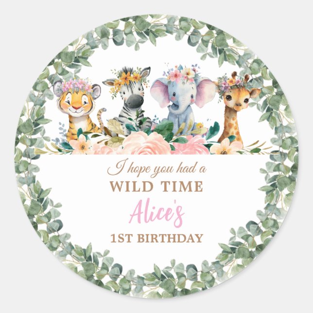 Adesivo Party Animals Safari Girl Jungle Wild  (Frente)