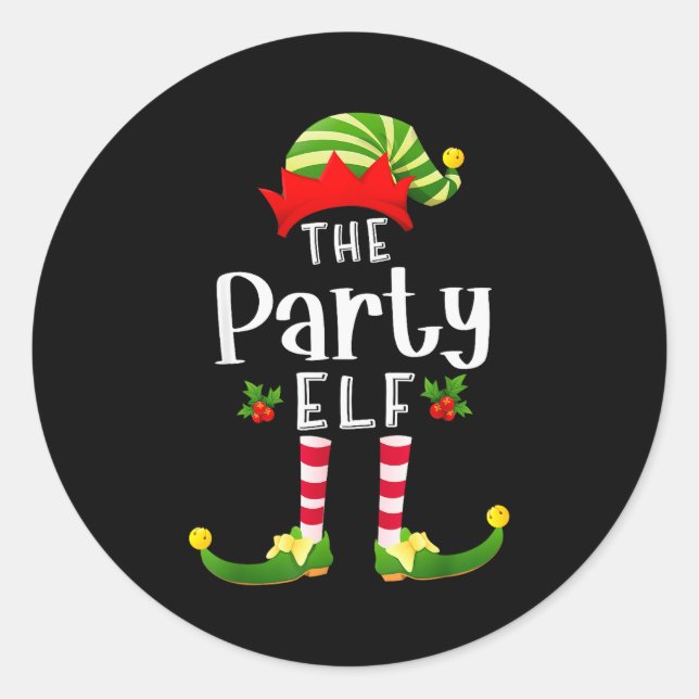 Adesivo Party Christmas Elf Matching Pajama X-mas Party  (Frente)