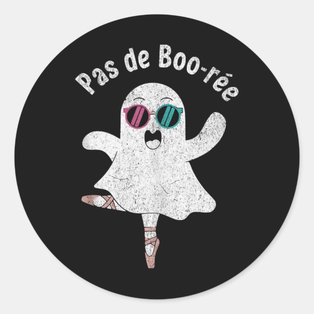 Adesivo Pas De Boo-rée Cute Ballerina Ghost Funny Balé T (Frente)