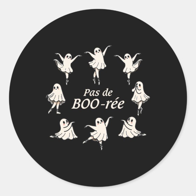 Adesivo Pas De Boo-rée Funny Balé Spooky Ghosts Dance Ha (Frente)