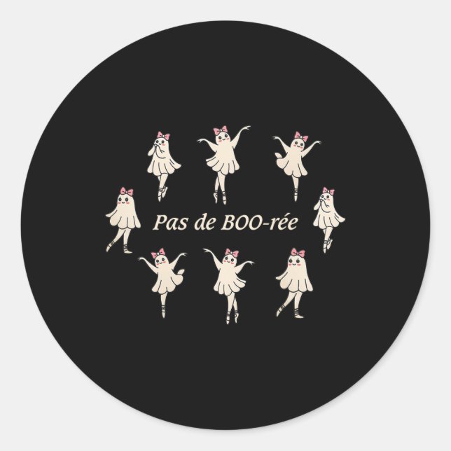 Adesivo Pas De Boo-rée Funny Balé Spooky Ghosts Dance Ha (Frente)