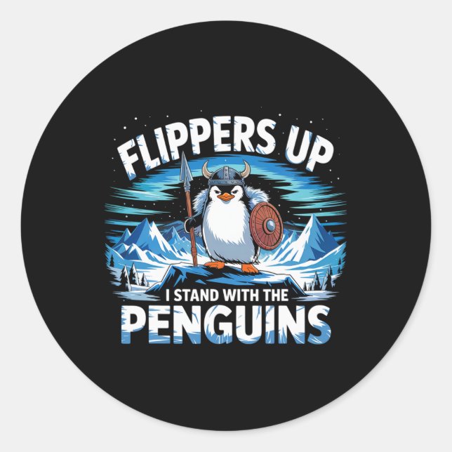 Adesivo Pás Para Cima Eu Fico Com Pinguins Engraçados (Frente)