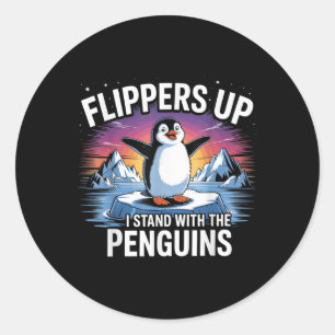 Adesivo Pás Para Cima Eu Fico Com Pinguins Engraçados