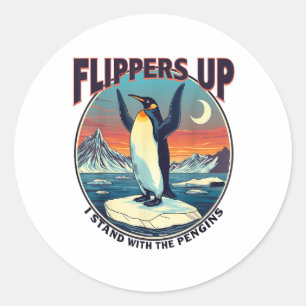 Adesivo Pás Para Cima Eu Fico Com Pinguins Engraçados