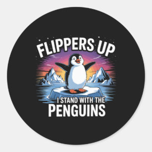 Adesivo Pás Para Cima Eu Fico Com Pinguins Engraçados