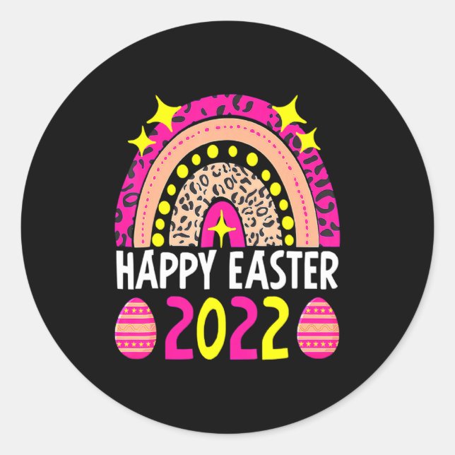 Adesivo Páscoa 2022 arco-íris fofo feliz páscoa 2022  (Frente)