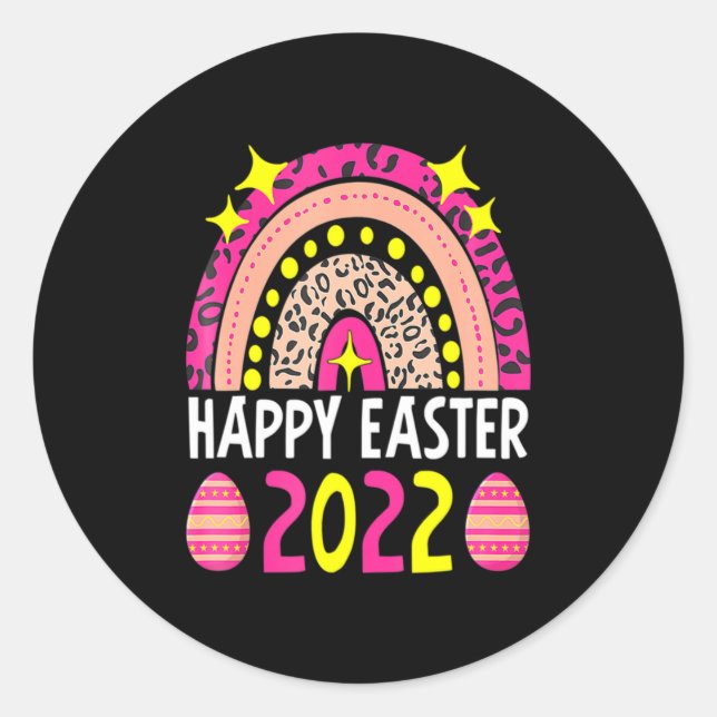 Adesivo Páscoa 2022 arco-íris fofo feliz páscoa 2022 mulhe (Frente)