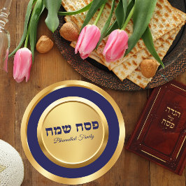 Adesivo Páscoa Azul e Dourada da Páscoa elegante