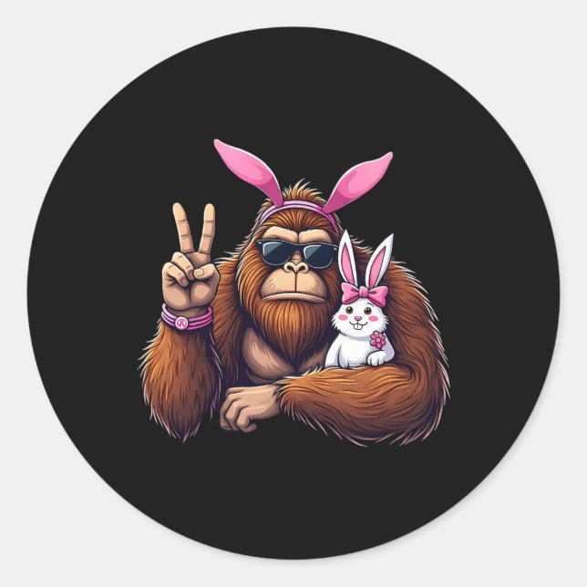 Adesivo Páscoa Bigfoot Bunny Funny Páscoa Day Sasquatch Bo (Frente)