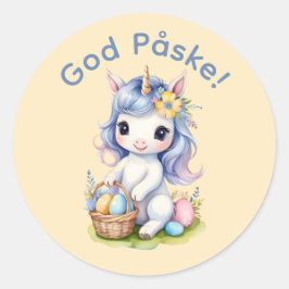 Adesivo Páscoa branca Unicorn Dinamarquês - Sticker
