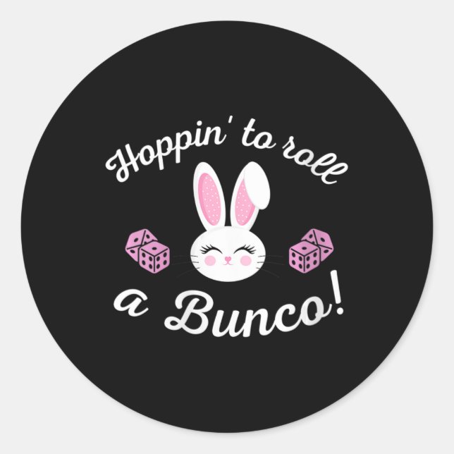 Adesivo Páscoa Bunco Hoppin Para Rolar Um Bunco Dice Bunny (Frente)
