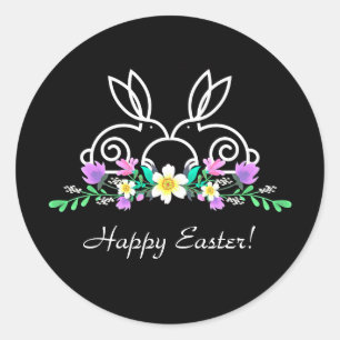Adesivo Páscoa (Bunnies & Flores)