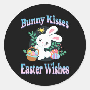 Adesivo Páscoa Bunny Kisses Deseja Ovos Bonitos De Páscoa