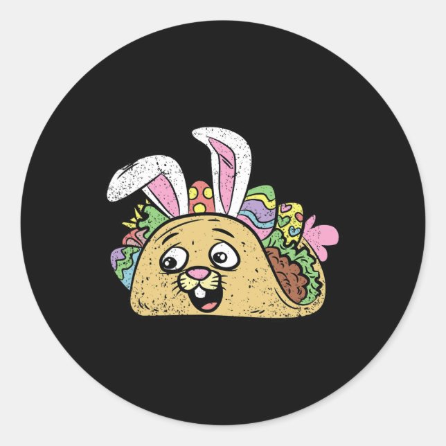 Adesivo Páscoa Bunny Taco Engraçado Comida Mexicana Caça O (Frente)