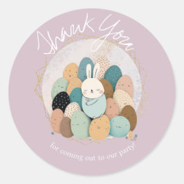 Adesivo Páscoa Coelhinha Aquarela Obrigado Chá de fraldas