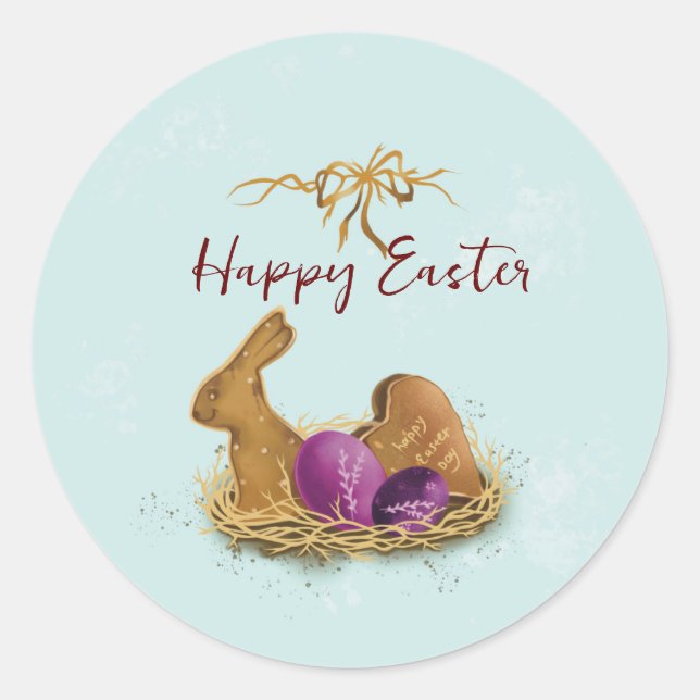 Adesivo "Páscoa Coelhinho de Água na Caça" (Frente)