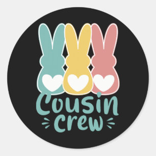 Adesivo Páscoa Cousin Crew Squad Family Correspondendo Bun