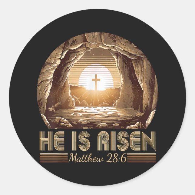 Adesivo Páscoa Cristã Ele Ressuscitou Jesus  (Frente)