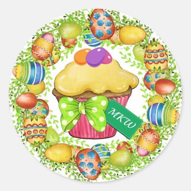 Adesivo Páscoa Cupcake (Frente)